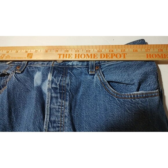 Denim Chaps Style 501 Levi Custom Cut Biker Jeans Distressed Custom VTG Hippie L - Picture 9 of 10
